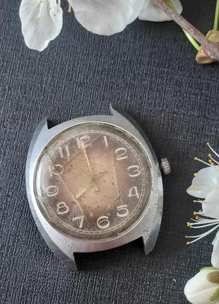 Poljot ⌚ часы полет ссср советские наручные в металлическом корпусе механические мужские с крупными цифрами2 фото