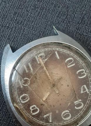 Poljot ⌚ часы полет ссср советские наручные в металлическом корпусе механические мужские с крупными цифрами7 фото