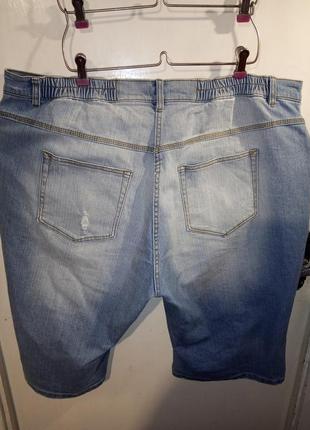 Стрейч-коттон,джинсові,подовжені шорти-бриджі з кишенями,мега батал,ulla popken2 фото