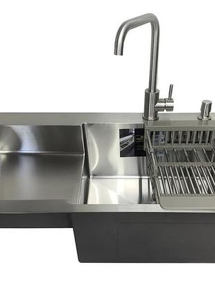 Мийка кухонна kroner 78*48 (см), чаша праворуч + змішувач + ко...