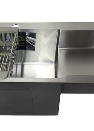 Мийка кухонна kroner 78*48 (см), чаша ліворуч + кошик + кріпле...