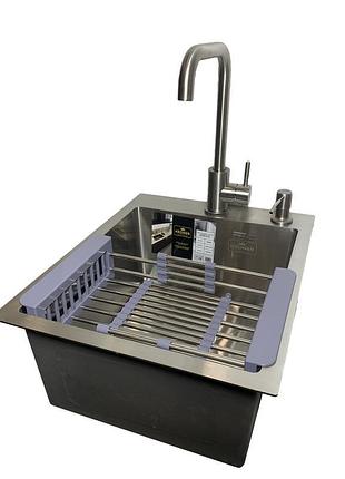 Мийка кухонна kroner 40*50 (см), (змішувач+кошик + дозатор + с...
