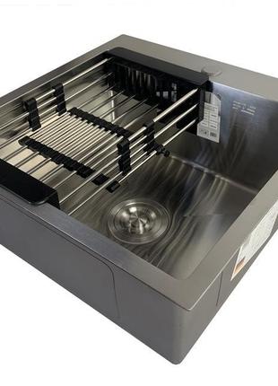 Кухонна мийка kroner handmade 50*50 (2.5\0.5) (см) +кошик+сифон