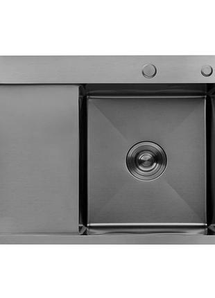 Кухонна мийка h6350br pvd вбудована 3.0/1.0 мм black, 630х500/...