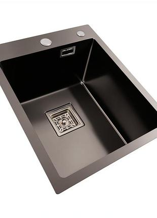 Мийка кухонна platinum handmade 40*50 (см) в чорному pvd (коши...