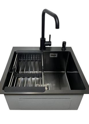 Мийка кухонна platinum handmade 50*50 (см), в чорному pvd (+ з...