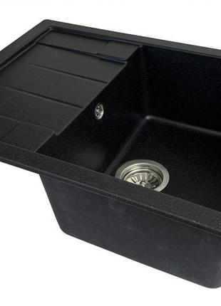 Гранітна мийка walroose anon 65*50 см чорний металік