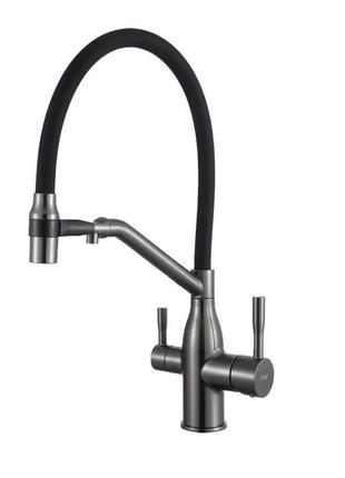 Змішувач для кухні під фільтр frap f4397-9 з гнучким виливом