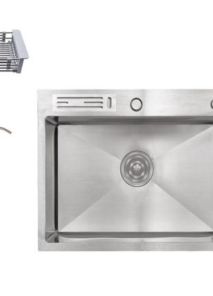 Мийка кухона lidz handmade 50*50 (см) + дозатор+кошик з тримач...