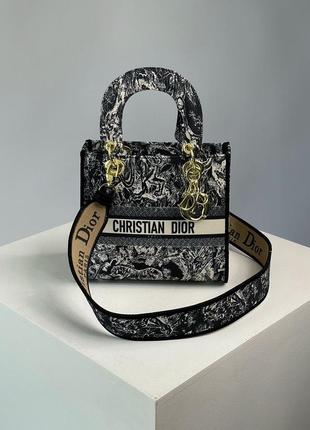 Christian dior medium lady d-lite bag black/tiger1 фото