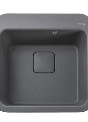 Гранітна мийка globus lux barbora сірий металік 510х510мм-а0003
