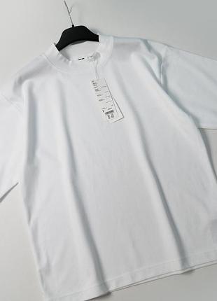 Новая свободная белая футболка oversized uniqlo