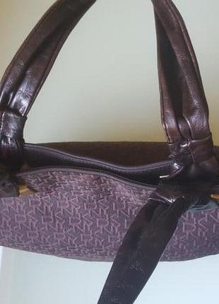 Стильная женская кожаная сумка dkny original5 фото
