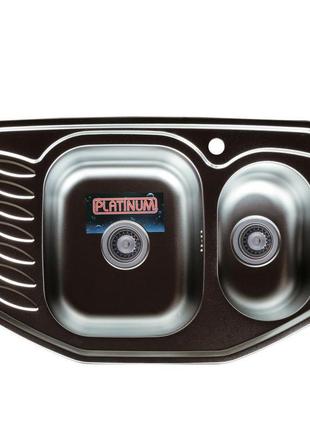 Врізна кухонна мийка platinum 78*51 (мм) у покритті decor (стр...
