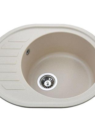 Гранітна мийка globus lux arno слонова кiстка 620х500