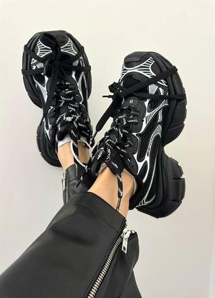 Жіночі кросівки balenciaga 3xl black / white premium2 фото