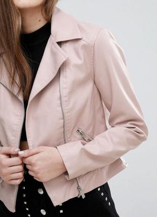 New look пудровая розовая косуха,курточка эко кожа, р 36 s/m6 фото