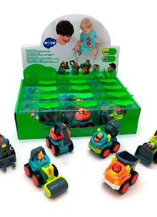 Іграшкова машинка hola toys будівельна техніка, 6 видів в асор...