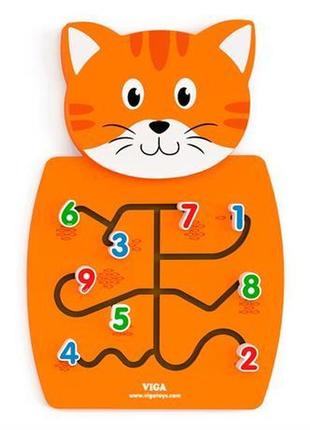 Бізіборд viga toys котик з цифрами (50676)