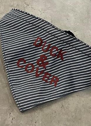 Нашийник-бандана для собак із нейлоновою застібкою, з написом duck&cover, синього кольору