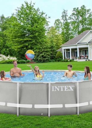 Каркасний басейн intex 26720, 427 х 107 см (3 785 л/год, сходи...2 фото