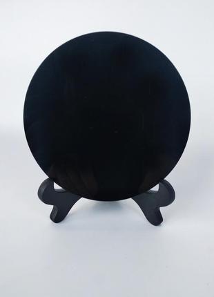 Дзеркало з натурального каменю чорний обсидіан1 фото