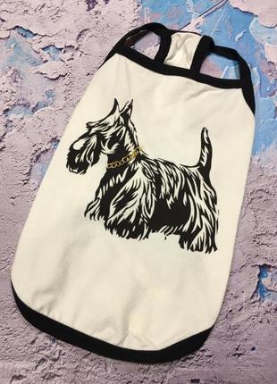Майка для собак dog dog "терьер" белая