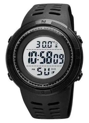 Годинник наручний з термометром skmei 1681bkwt, black-white