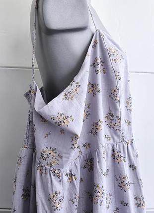 Сукня-сарафан зі змішаної лляної тканини h&m з принтом6 фото