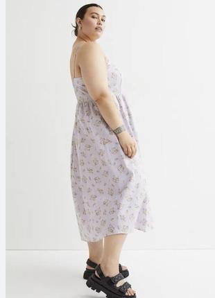 Сукня-сарафан зі змішаної лляної тканини h&m з принтом10 фото
