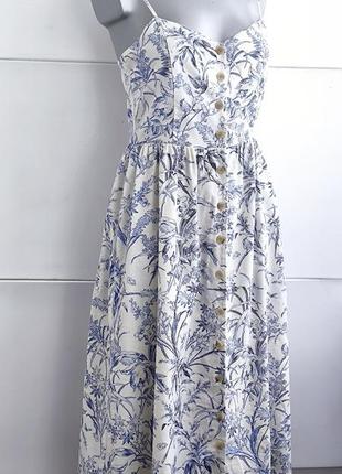 Сукня-сарафан зі змішаної лляної тканини h&m  з принтом6 фото