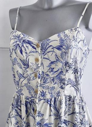Сукня-сарафан зі змішаної лляної тканини h&m  з принтом8 фото
