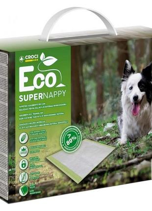 Пелюшки для собак croci super nappy eco абсорбувальні 57х54 см 14 шт.