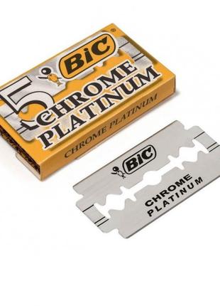 Леза двосторонні bic chrome platinum 5 шт.