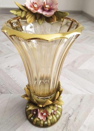 Шикарная ваза италия кристаллы swarovski