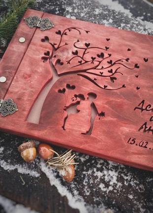 Фотоальбом "дерево любви" с надписью (подарок на день святого валентина девушке, жене, мужу, парню)