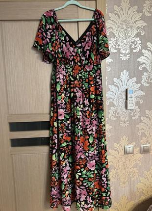 Длинное платье в цветочный принт nina leonard5 фото