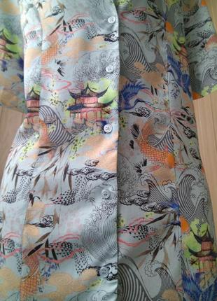 Завораживающий вискозный халатик reclaimed vintage/короткий женский халат рубашка на пуговицах5 фото