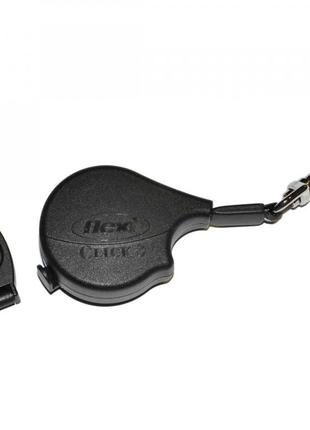 Рулетка-повідець для середніх і великих порід flexi click 3 чорного кольору 0,5 м/35 кг
