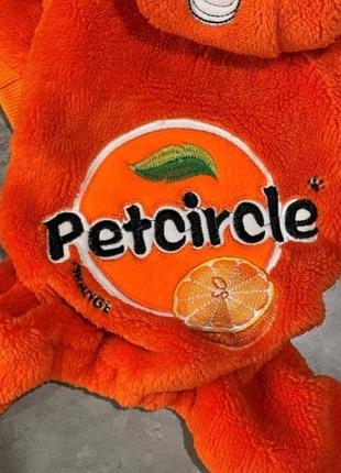 Плюшевий комбінезон для собак petcircle кастюм у формі напою fanta, оранжевий2 фото