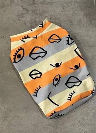 Футболка для собак "глаза" оранжевый