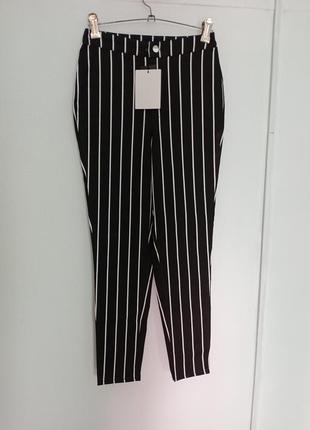 Новые джинсы в полоску, высокая посадка