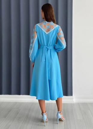 Жіноча  романтична блакитна сукня3 фото