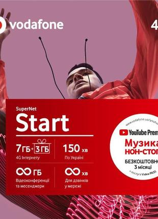 Стартовый пакет vodafone "supernet start" (первый месяц оплачен)