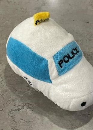 Игрушка для собак машина полицейская машина плюшевая с пищалкой feipet police, белая 15см