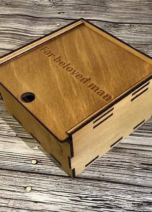 Коробка з фанери з висувною кришкою 20х10х10см 3мм