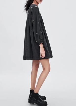 Котоновое платье свободного кроя zara