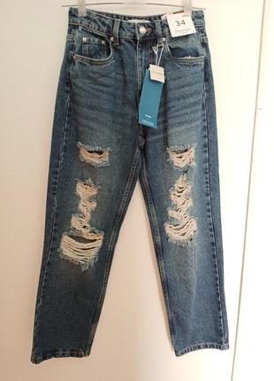 Новые, плотные джинсы высокая посадка1 фото