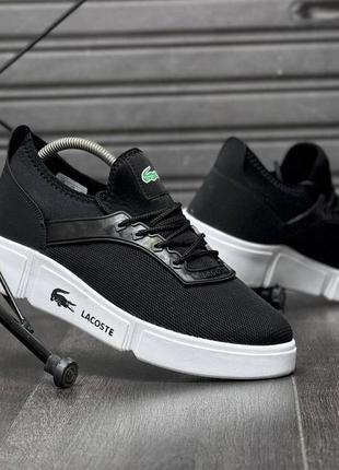 Р.40-44 кроссовки lacoste black white lc0142 фото