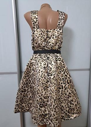 Святкове плаття , принт леопард золотистий2 фото
